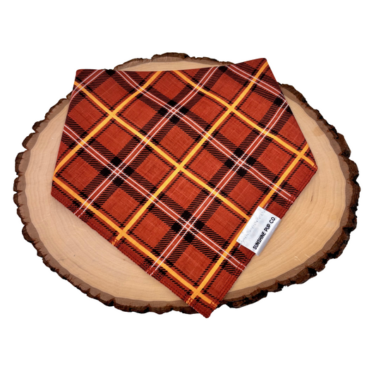 Pumpkin Spice Plaid Bandana